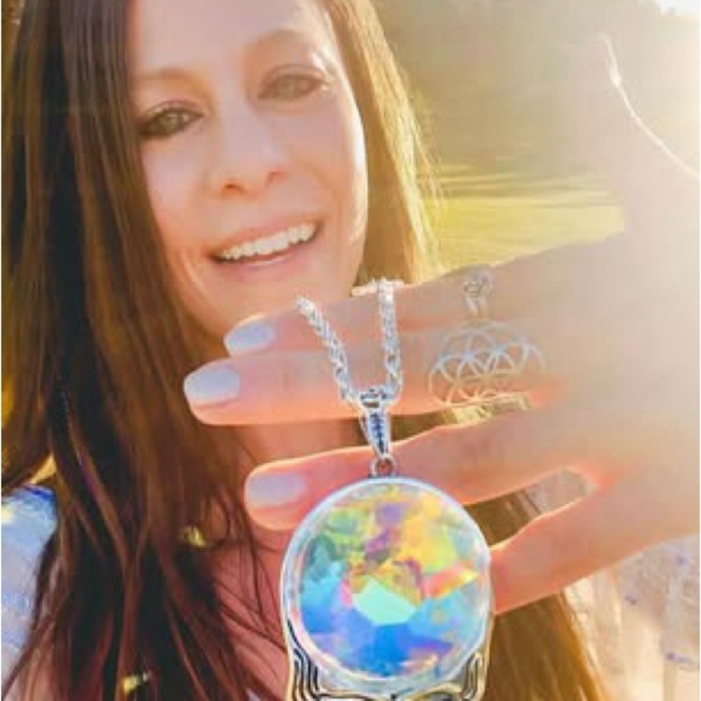 Rose and Bolt Grateful Dead Stealie Prism Necklace